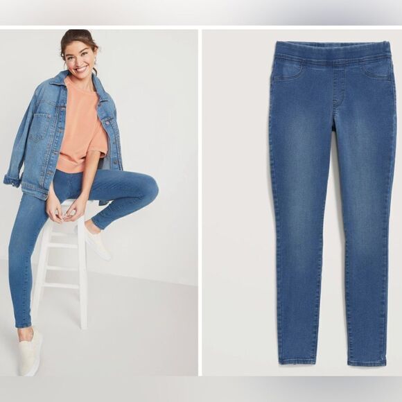 Old Navy Super Skinny Mid-Rise Pull On Jegging Jeans pants women’s size 2 NWT - Picture 2 of 4